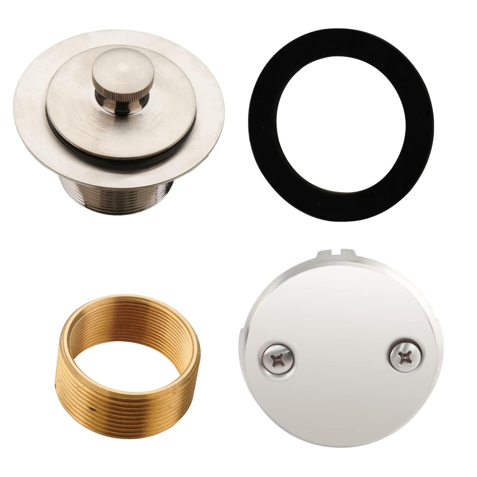 HIDROP brushed nickel tub drain lift and turn in use for smooth control