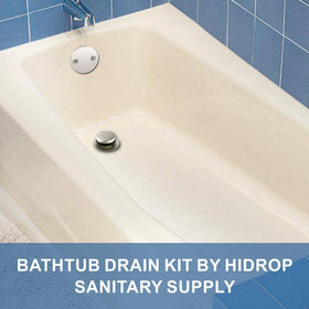 HIDROP two-hole overflow faceplate offering a clean, modern tub look