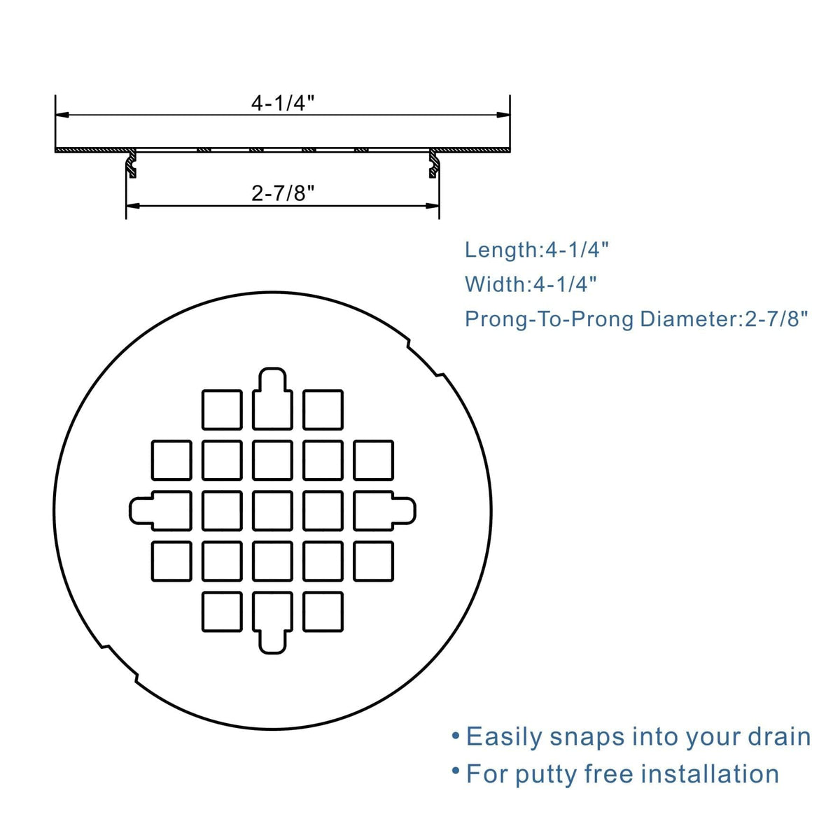 HIDROP debris-blocking drain cover helps prevent clogs in showers