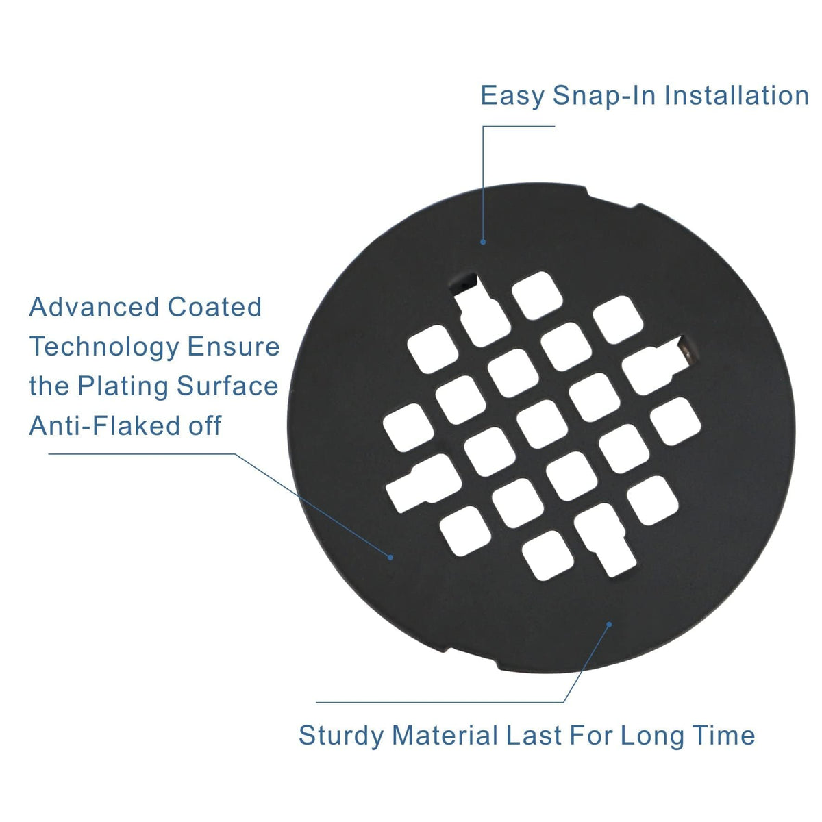 HIDROP easy-install drain cover aligns pins for quick replacement