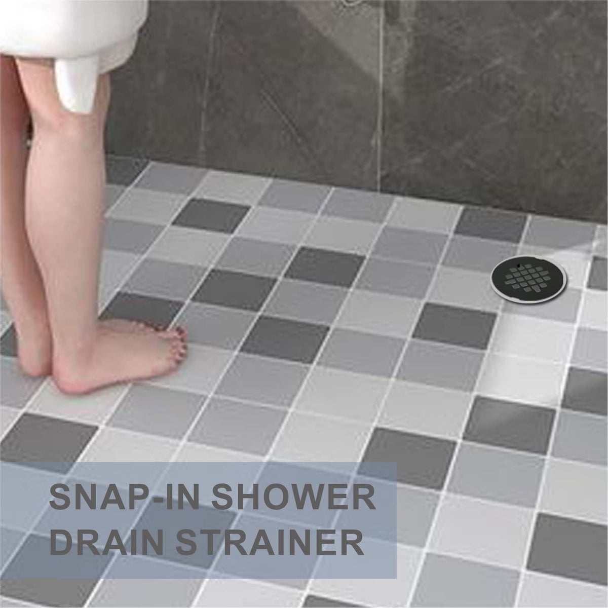 HIDROP round stainless steel matte black shower strainer grid for standard drains