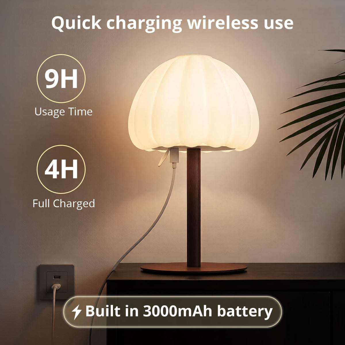 Hifree cordless shower lamp is easy to move during baths