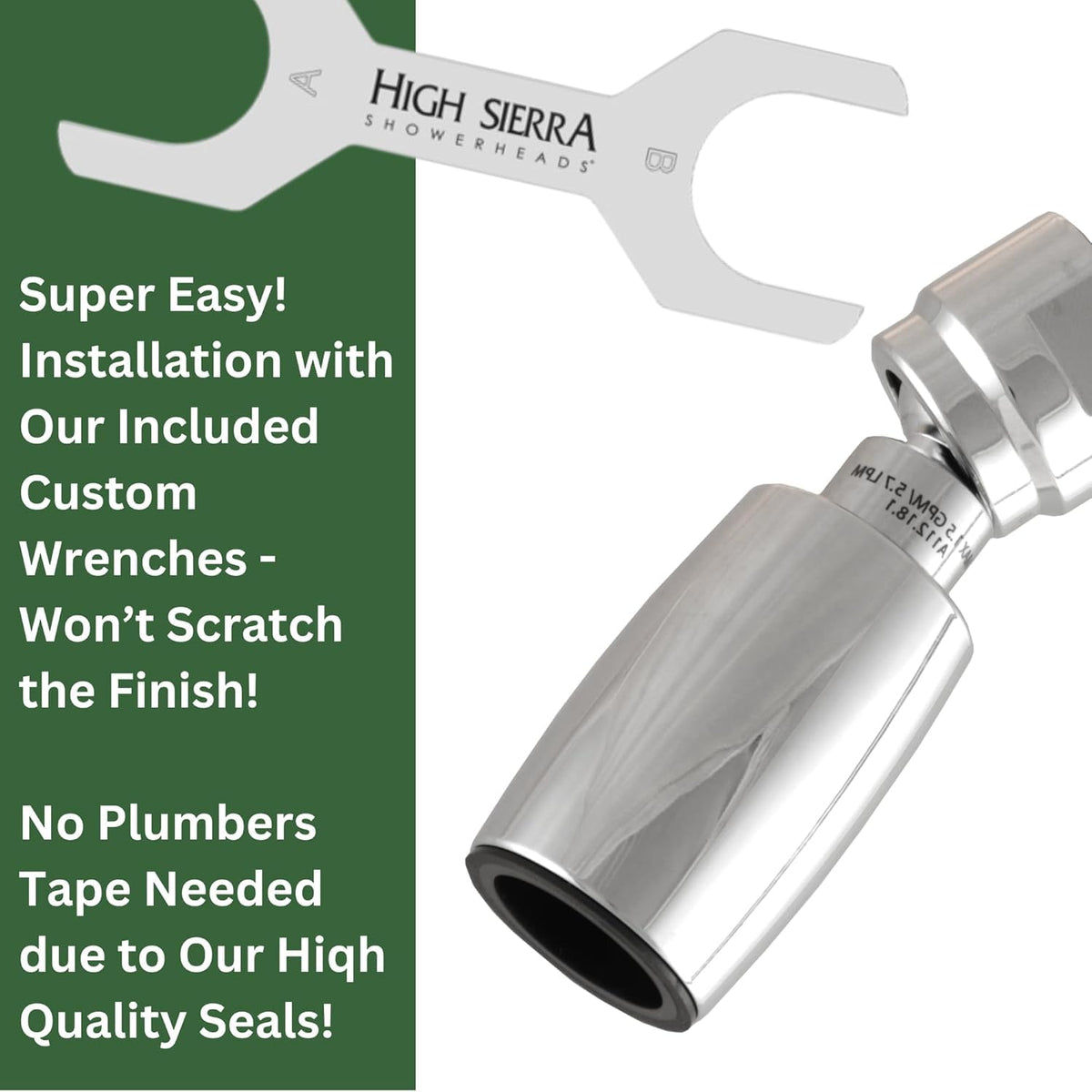 HIGH SIERRA CLASSIC adjustable angle swivel lets you customize spray