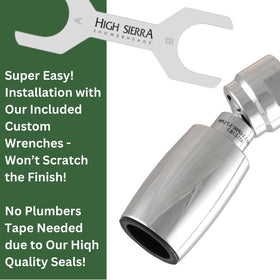 HIGH SIERRA CLASSIC adjustable angle swivel lets you customize spray