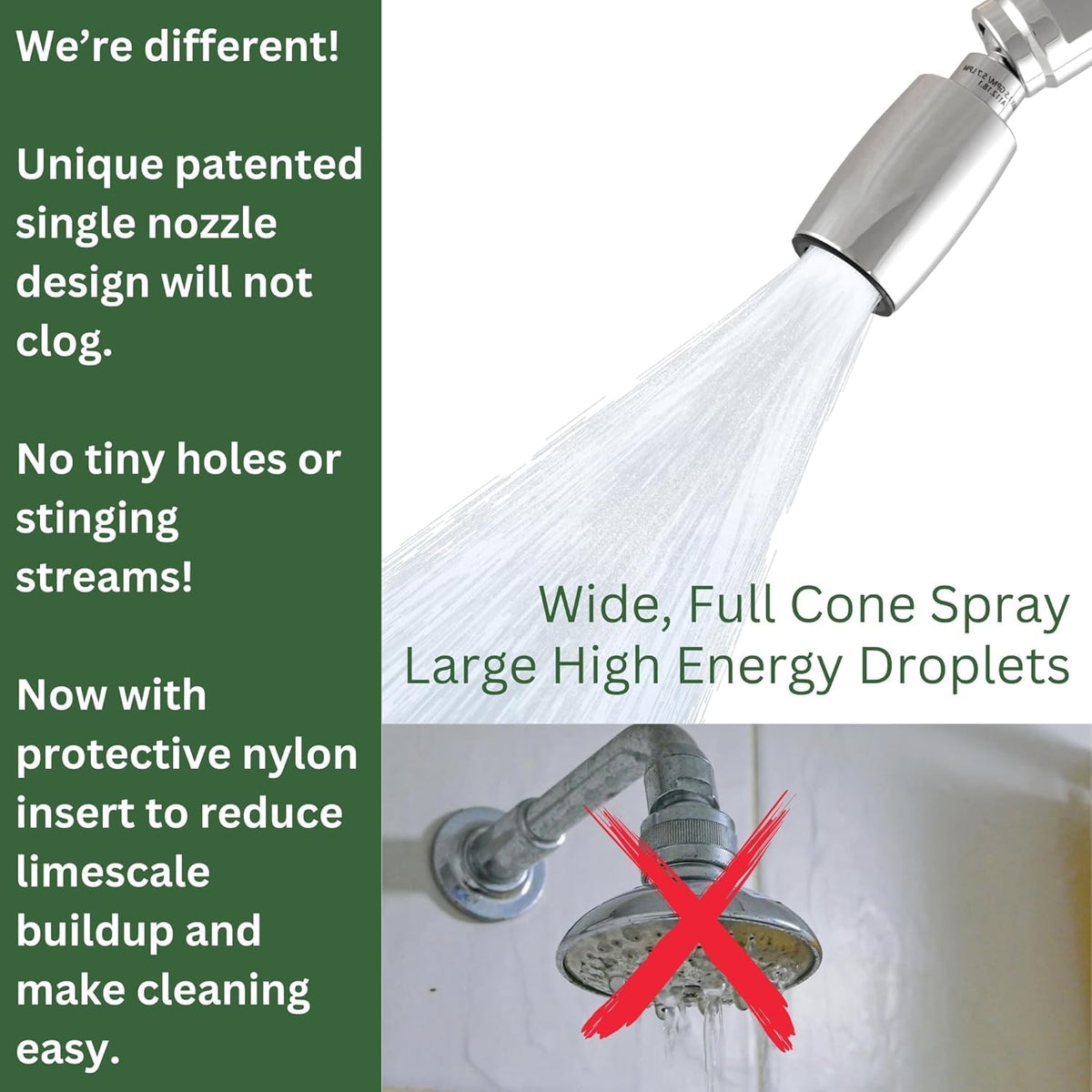 HIGH SIERRA CLASSIC anti-clog nozzle prevents buildup for consistent performance