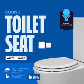 HIGHCRAFT round seat with high-gloss enamel finish resists moisture and stains