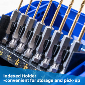 Highfire drill bits enable efficient chip removal for clean, accurate holes.