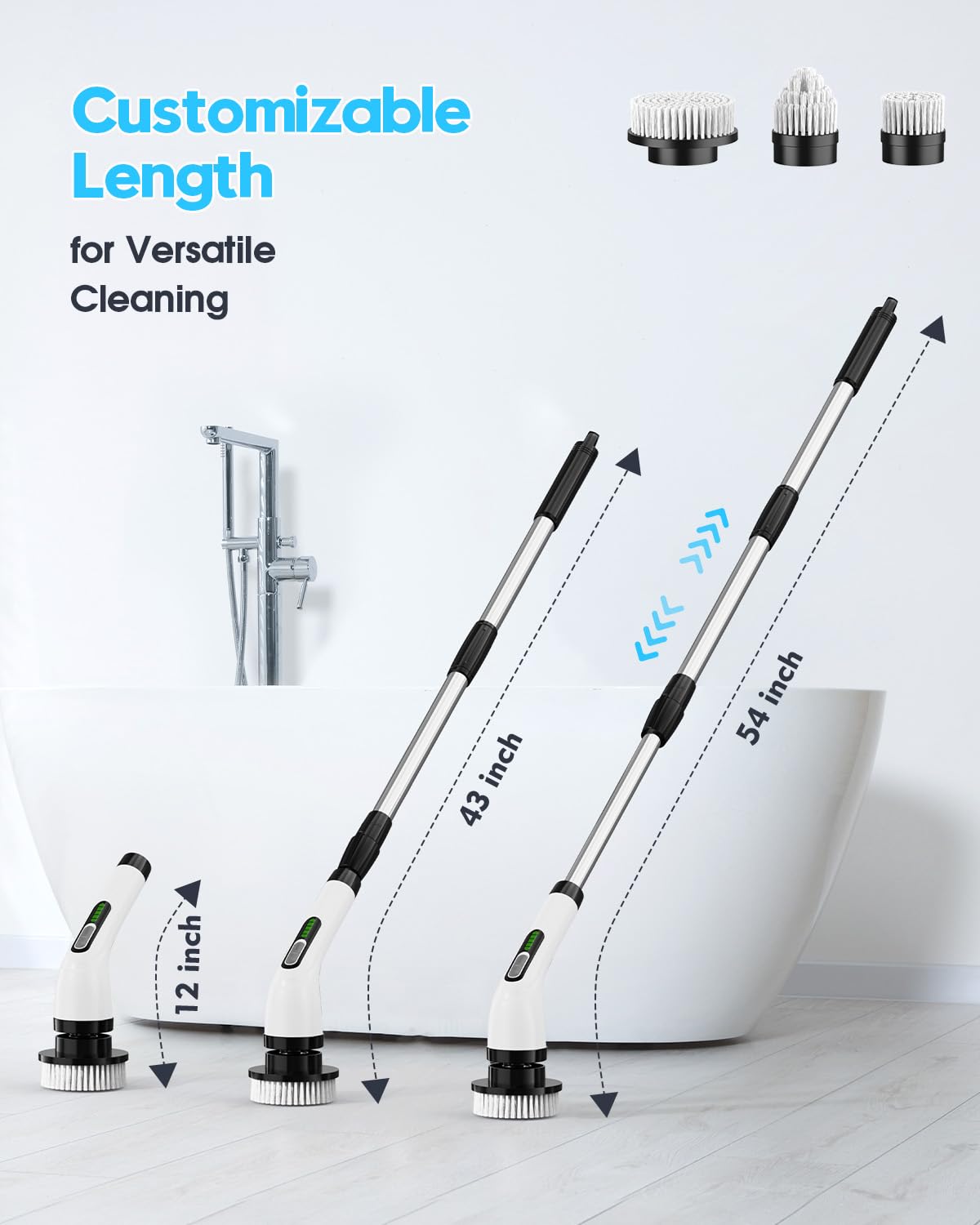 Highyes dual-speed scrubber with control button for daily grime