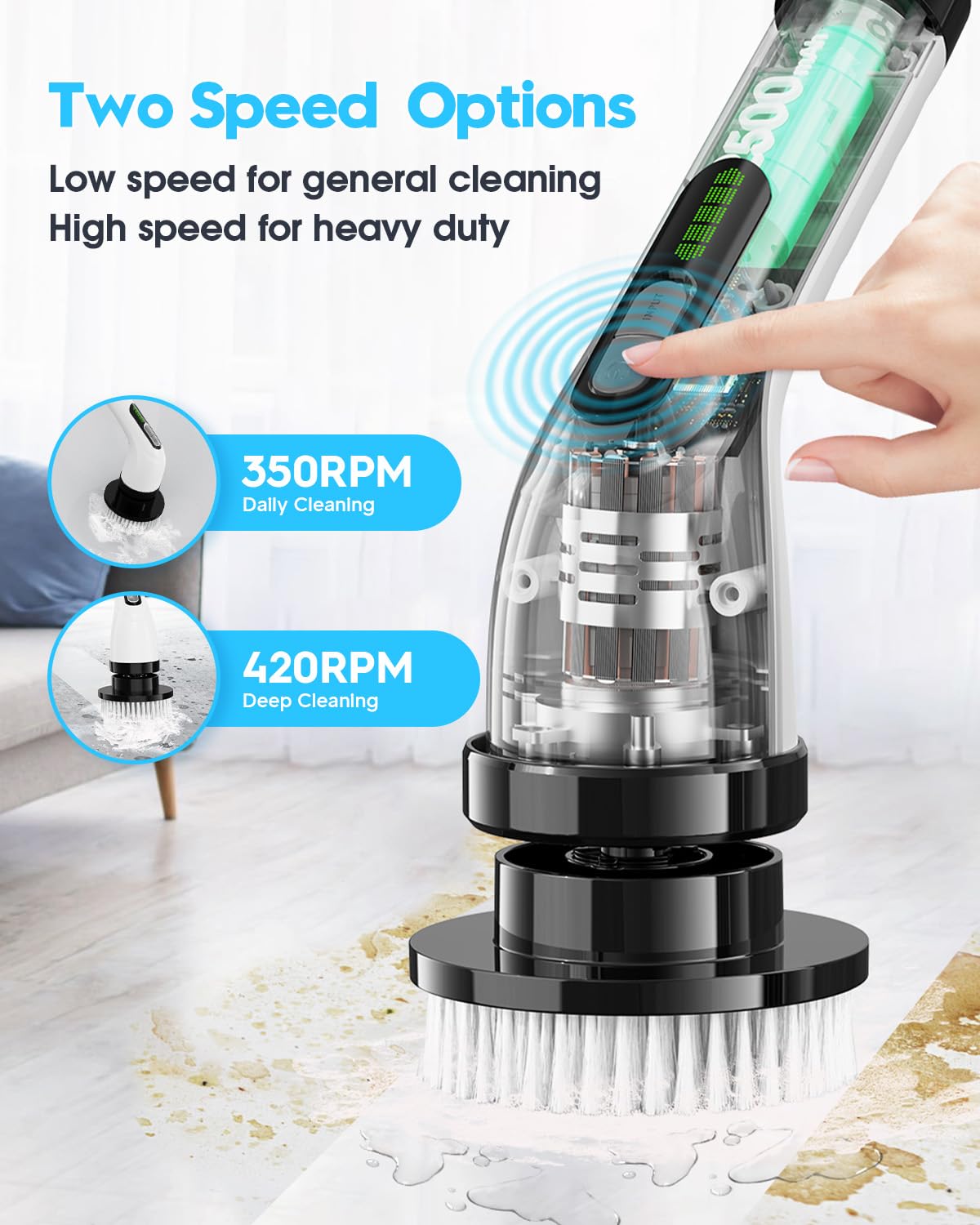 Highyes seven-brush head set for versatile bathroom tasks