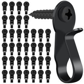 HiGift 36-pack light hanger hooks in black stainless steel for sturdy outdoor lighting.