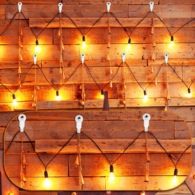 HiGift windproof outdoor hooks ideal for patio lighting and string festoons.
