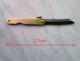 Compact 3 inch blade and 4 inch handle on Higo no Kami knife.
