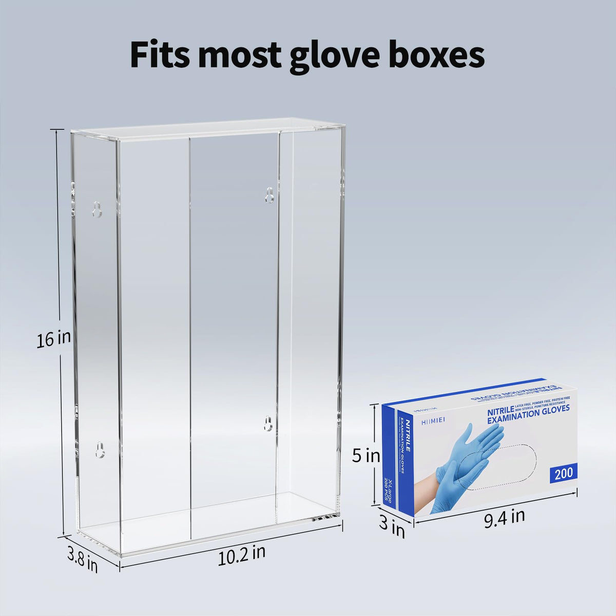HIIMIEI wall-mounted glove dispenser installed securely in a workspace
