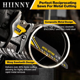 Hiinny 14/18 TPI blades for fast metal cutting.