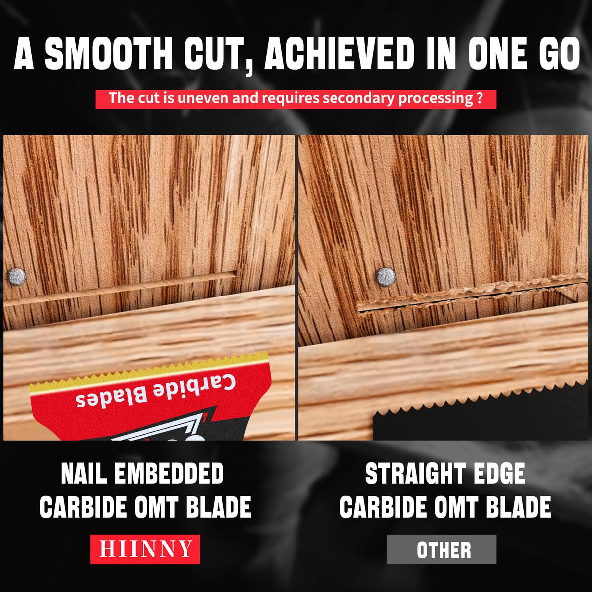 Hiinny carbide blade cuts bolts, rebar, and screws smoothly