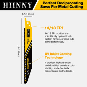 Hiinny M42 cobalt teeth bi-metal blade macro view.