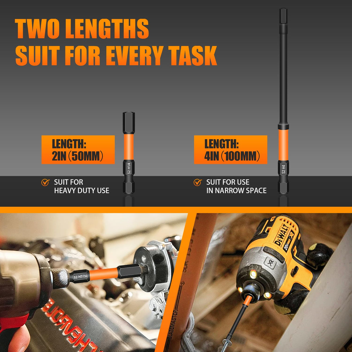 Hiinny Magnetic tips securely grip screws for quick pickups.