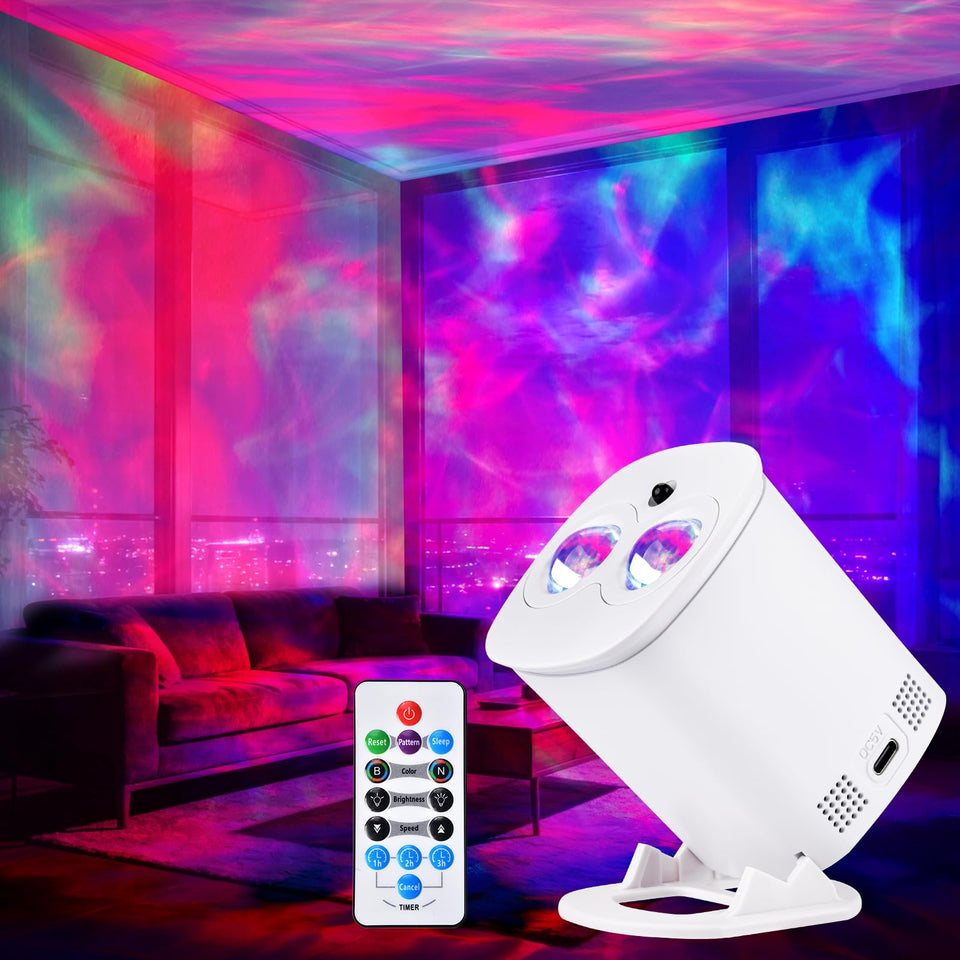 HIJOPIB Galaxy Projector on ceiling creating calm night sky for kids