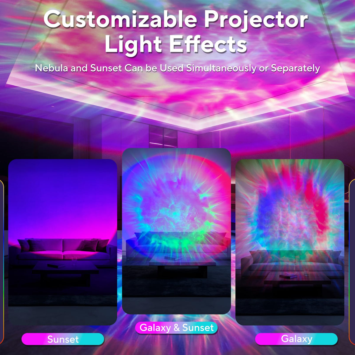 HIJOPIB Galaxy projector displays nebula effects with depth