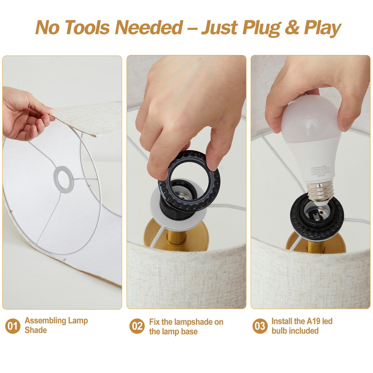 Hikczc two included LED bulbs ensure immediate use with soft illumination.