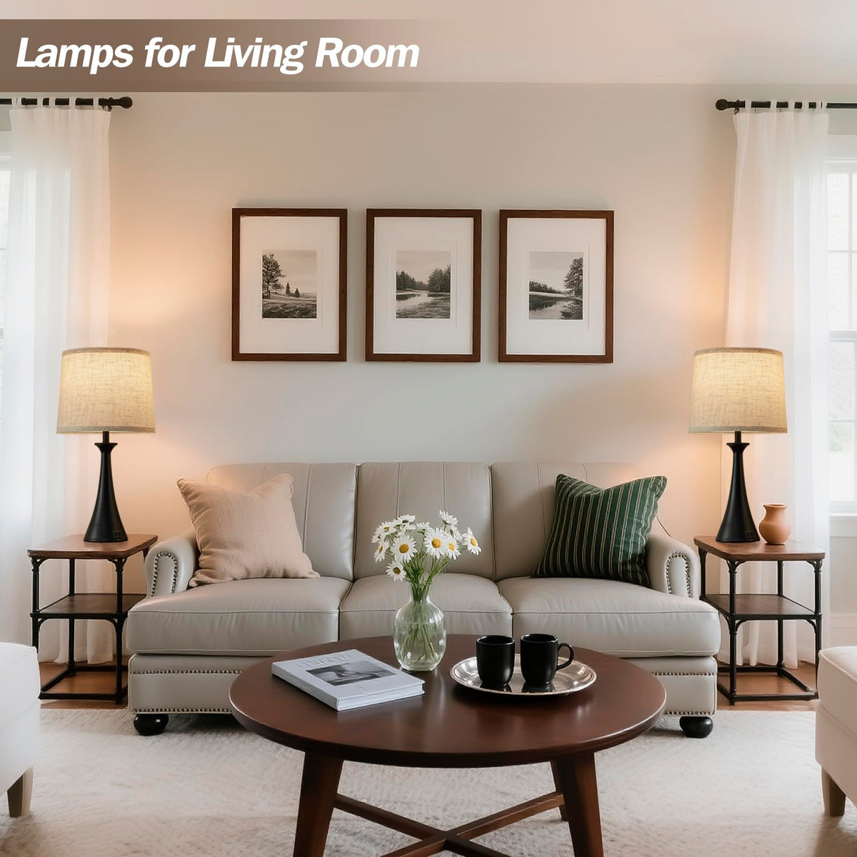 Hikczc 21-inch black table lamps add vintage style