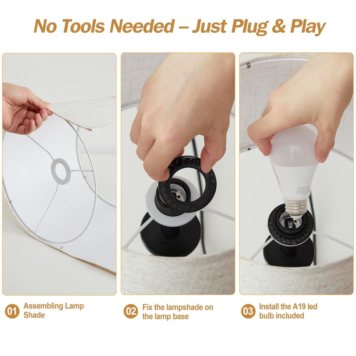 Hikczc included 9W LED bulbs for efficient lighting