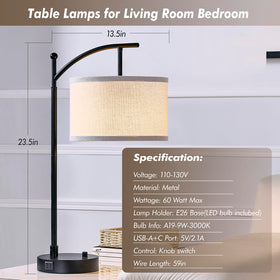 Hikczc table lamp bedside setup provides balanced lighting for nightstand tasks.