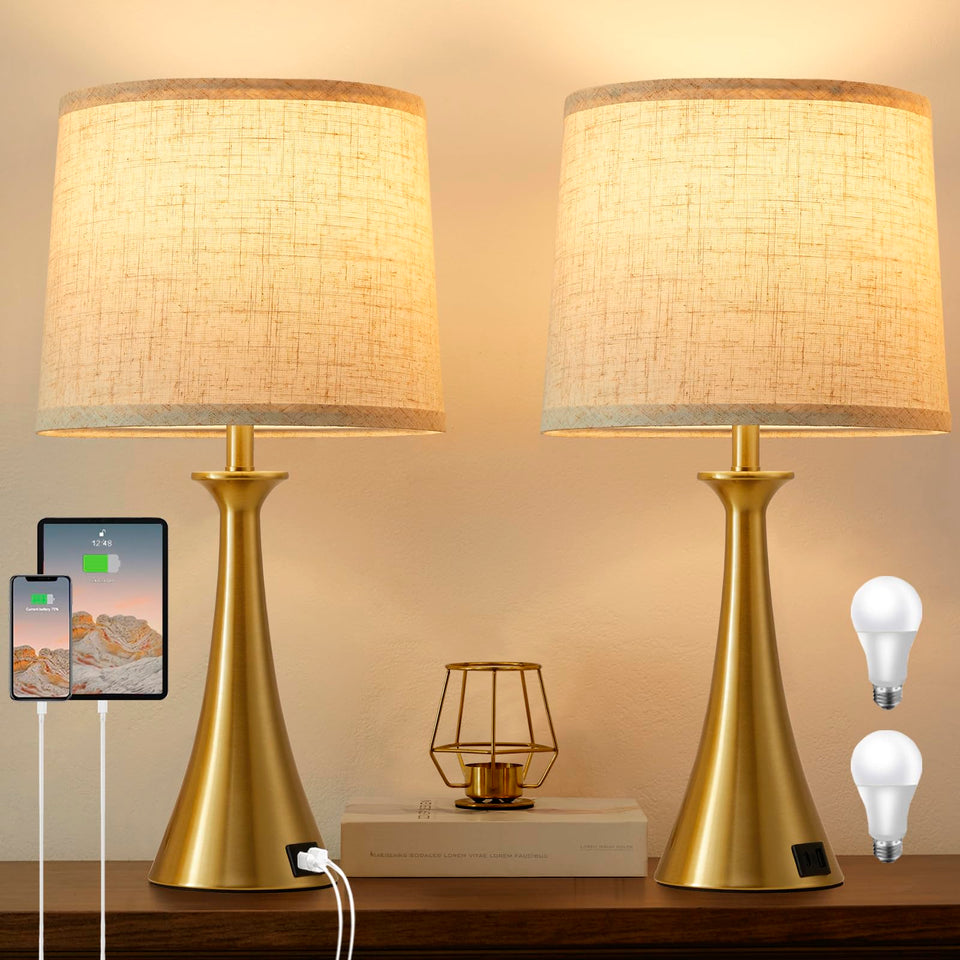 Hikczc touch lamp base closeup with warm metal finish for a soft glow.