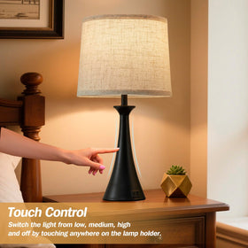 Hikczc two-pack lamps with USB ports ready for charging