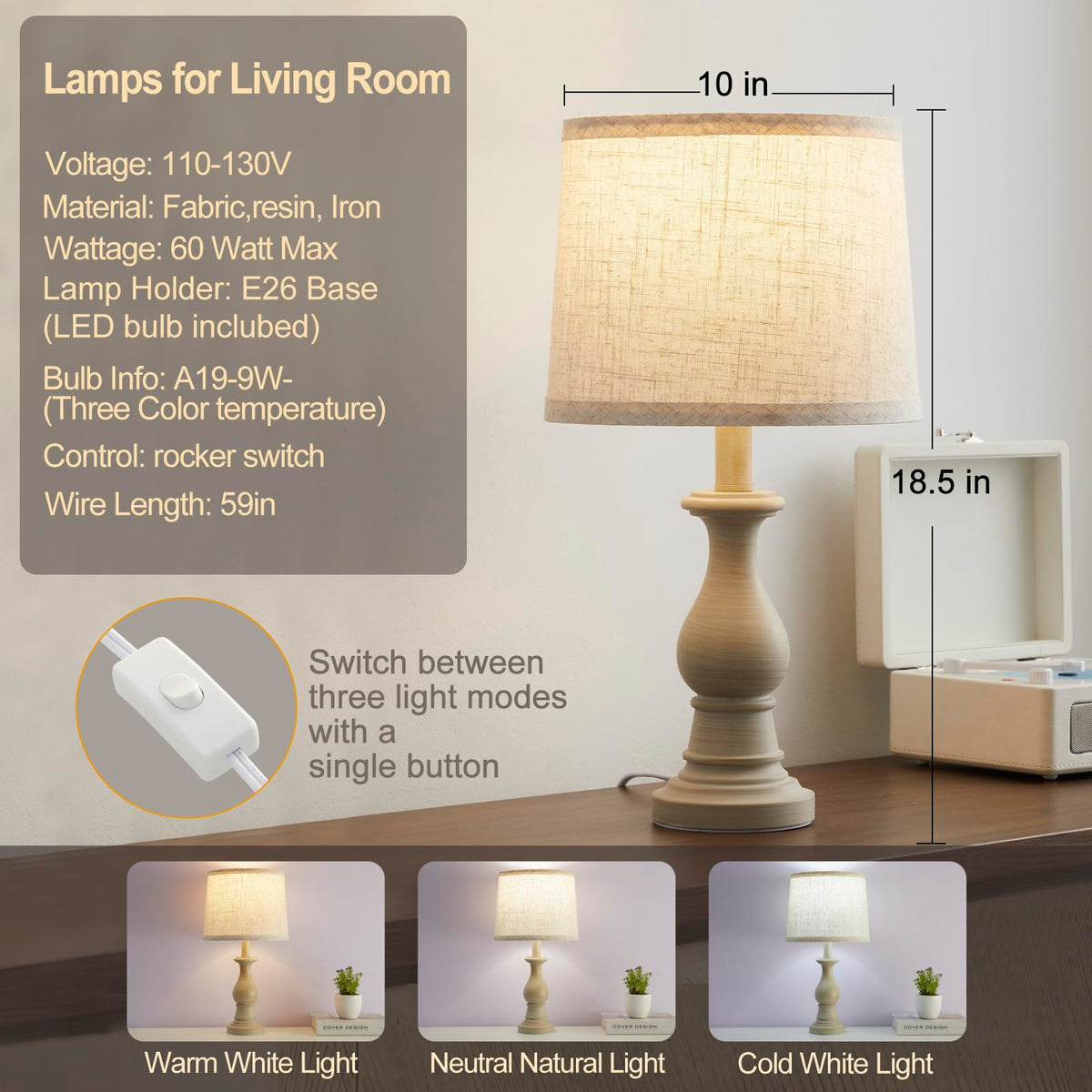 Hikczc oatmeal linen shade provides nostalgic glow for cozy bedrooms.