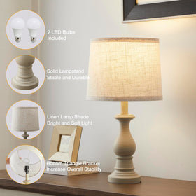 Hikczc set of 2 table lamps includes two LED bulbs for immediate use.