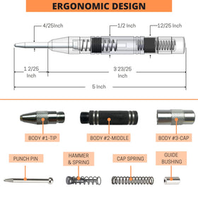 HilbertBrook adjustable-force center punch for tailored tension across materials