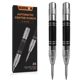 HilbertBrook automatic center punch with 5-inch spring marks metal and wood precisely