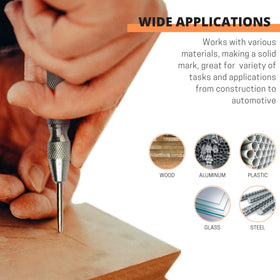 HilbertBrook knurled-handle center punch offers secure grip and durability