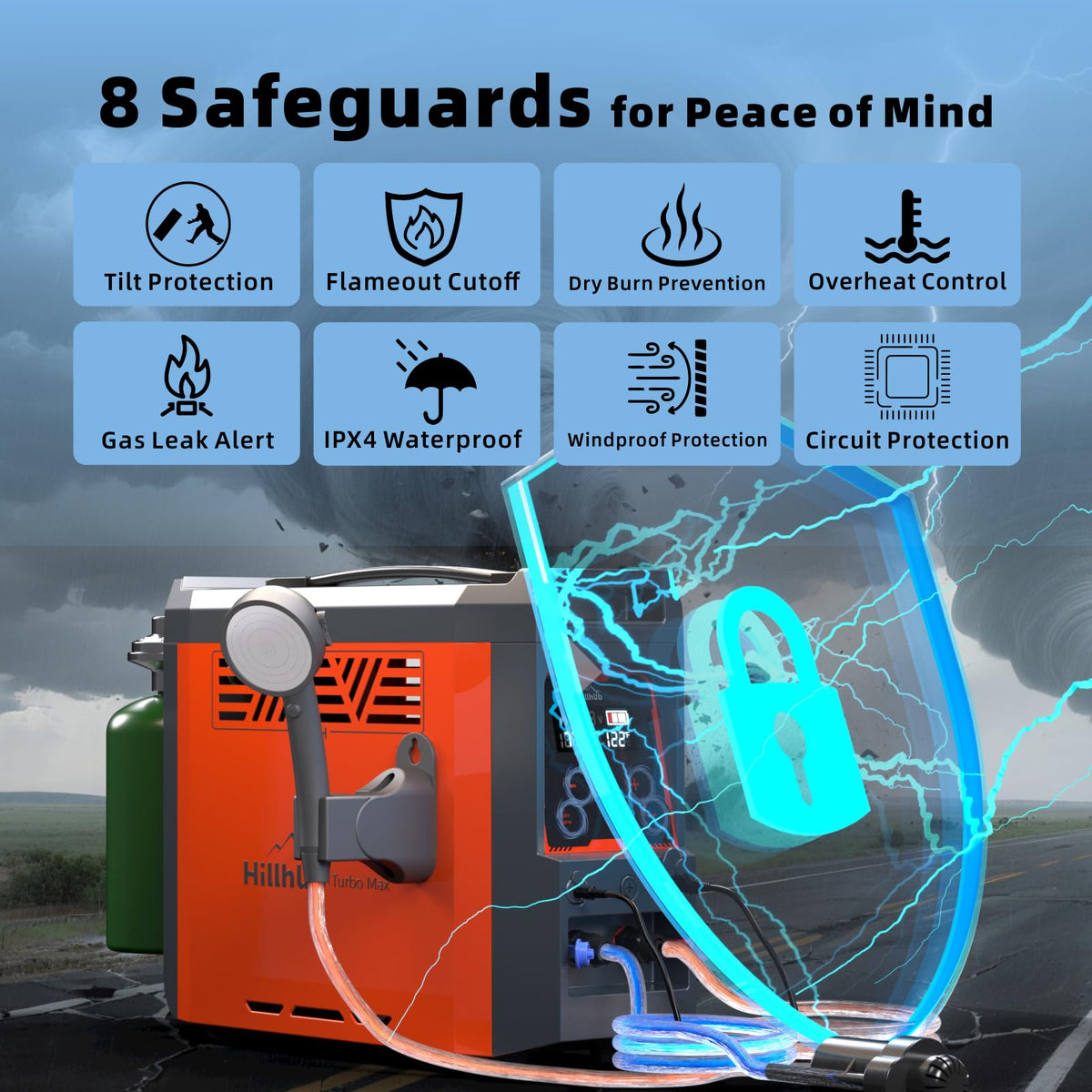 Hillhub push-button LED display enables precise temperature control.