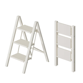 HillhutApex 3-Step Ladder open position for stable reach to shelves and cabinets