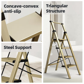 HillhutApex ladder folded flat for compact storage in tight spaces.