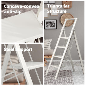 HillhutApex folded ladder shows compact thickness for easy storage