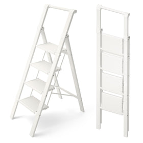 HillhutApex 4-step ladder with handgrip for secure reach in kitchen cabinets