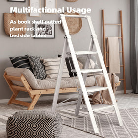 HillhutApex ladder beside a workbench shows versatile home use