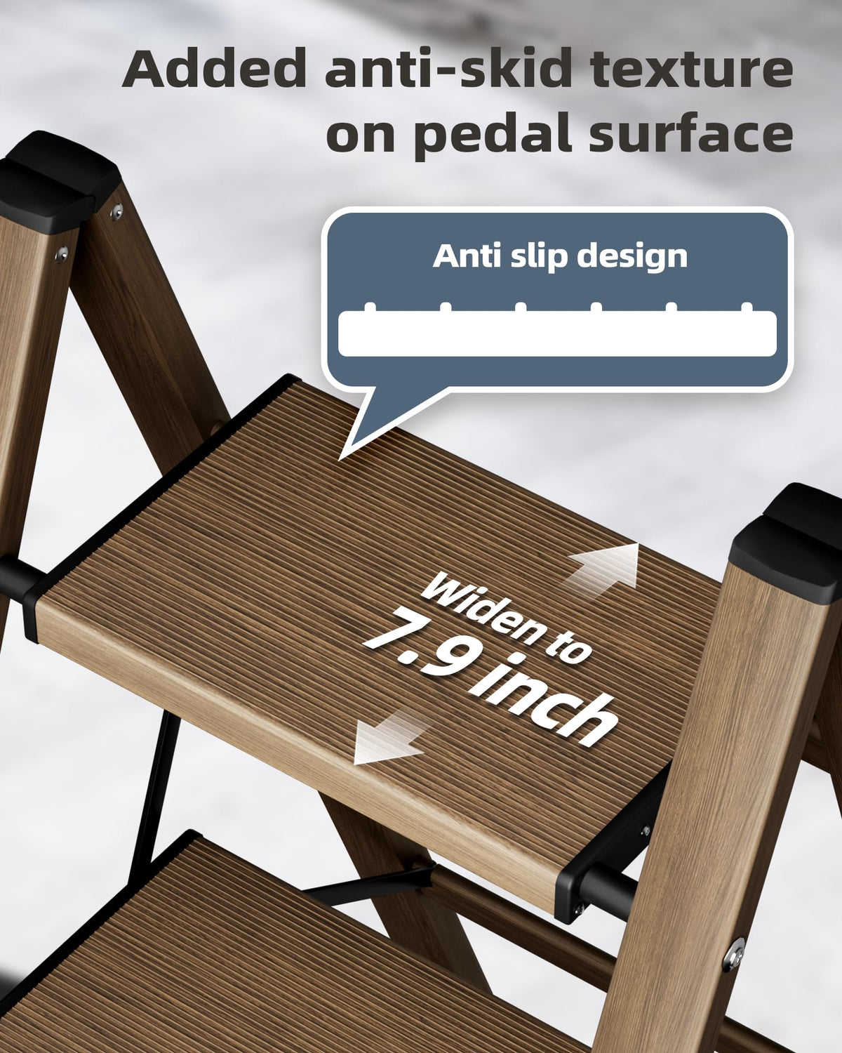 HillhutApex anti-slip-pedals provide secure footing on every step