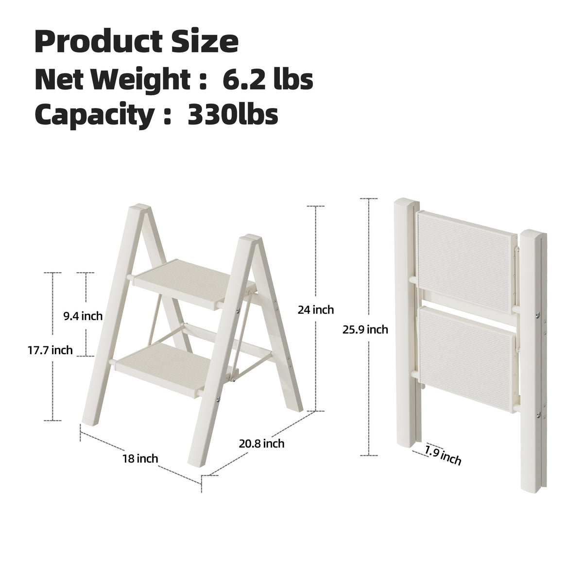 HillhutApex portable ladder weighs 6.3 pounds for easy transport.