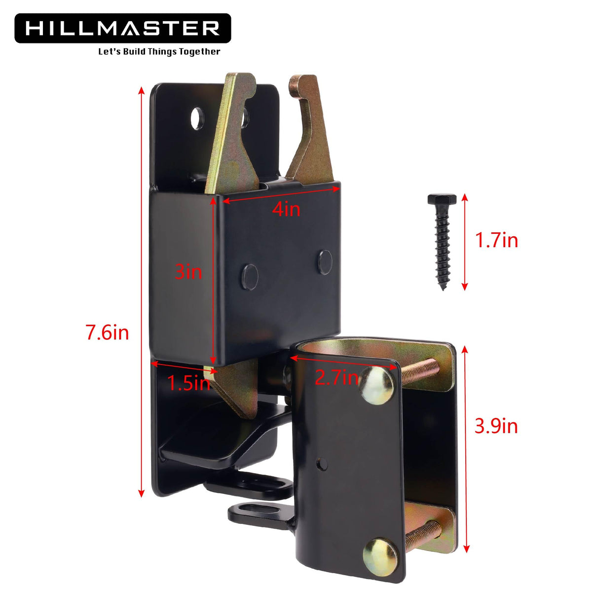 Hillmaster 2-way latch installed on metal gate for secure entry.
