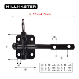 Hillmaster 6in T-strap hinges shown for smooth operation and durability.