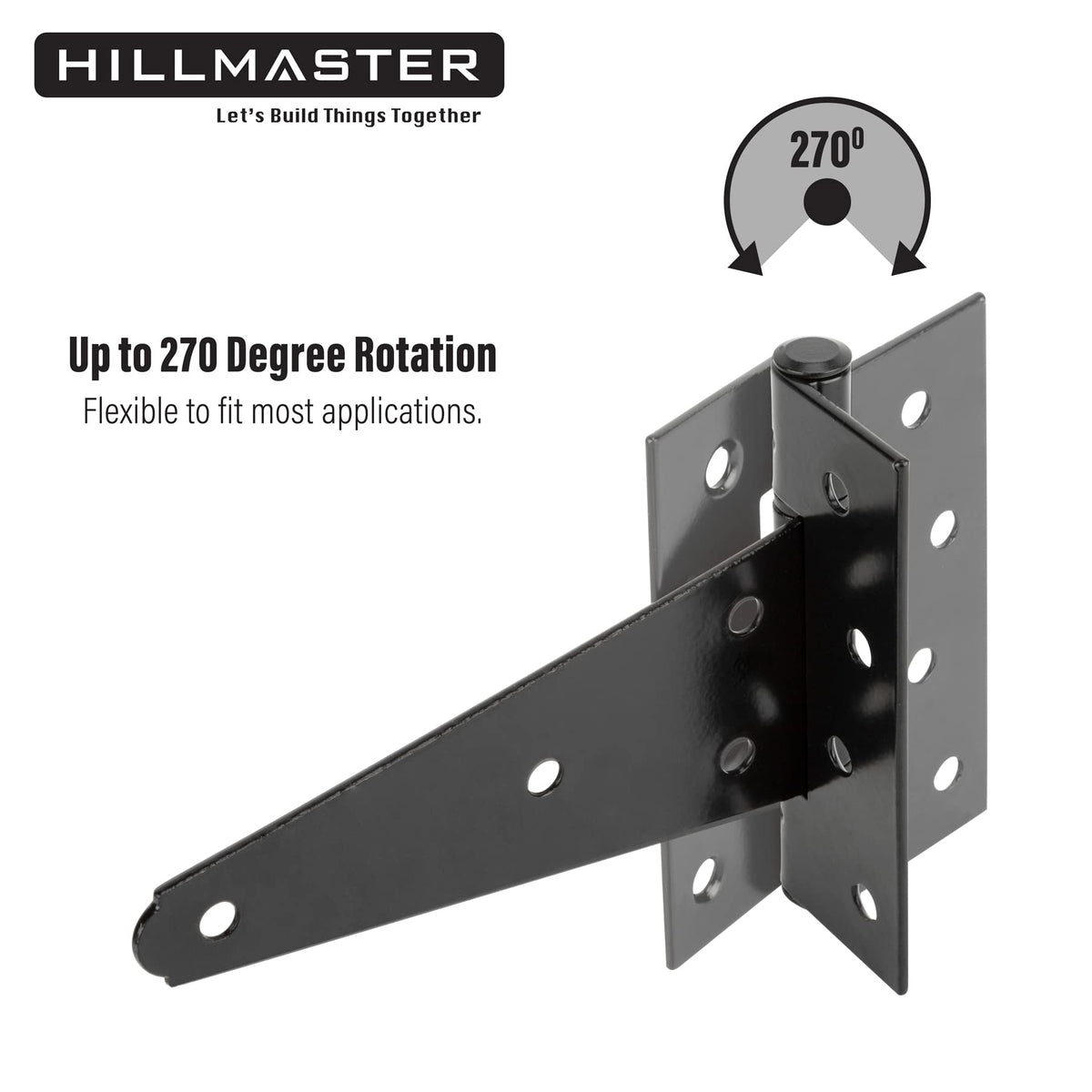 HILLMASTER double gate hinge stabilizes wide entrances with steady support