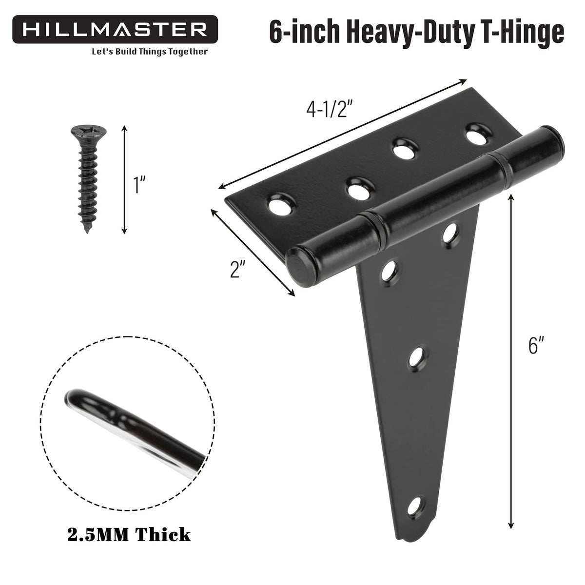 HILLMASTER shed door hinge keeps wooden doors aligned with rustproof coating