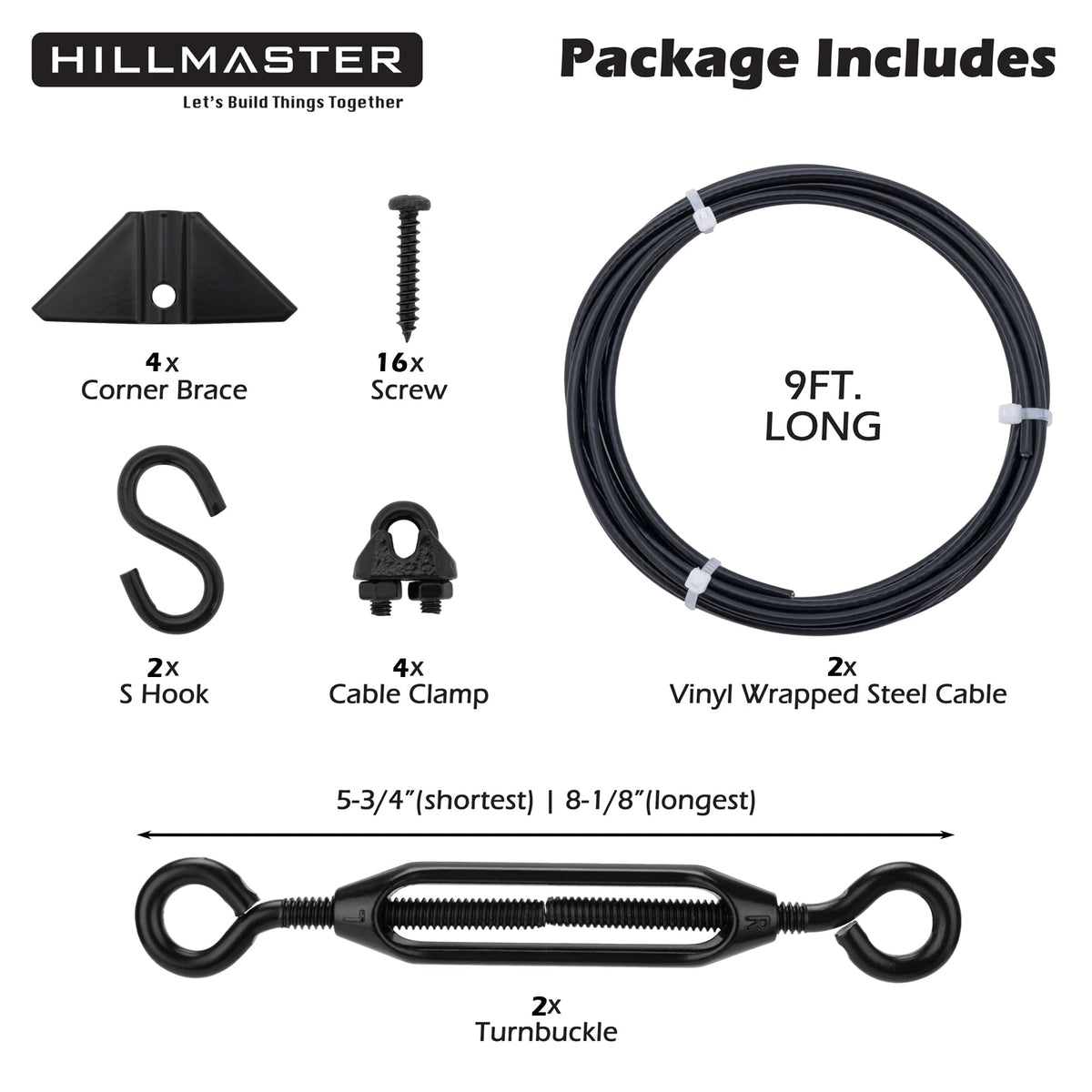 Hillmaster cable clamps keep tight connections for long-lasting sag prevention.