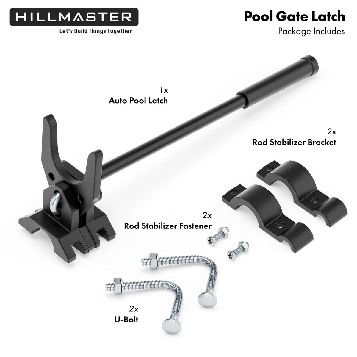 Hillmaster Auto Pool Latch reversible swing design for both left and right-handed gates