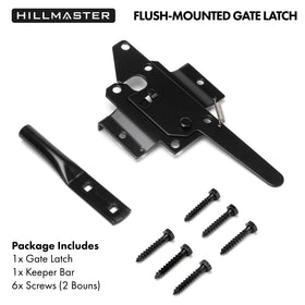 Hillmaster black powder-coated finish resists weather for outdoor gates.
