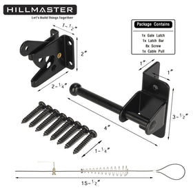 Hillmaster latch in black finish complements any backyard fence.